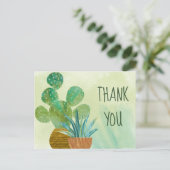 Watercolor Cactus Dank je Dagelijkse Postkaart (Staand voorkant)