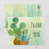 Watercolor Cactus Dank je Dagelijkse Postkaart (Voorkant / Achterkant)