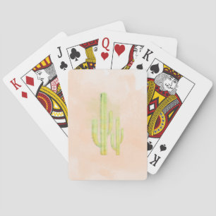 Watercolor Cactus Eenvoudige Zuidwesterse Vormgevi Speelkaarten