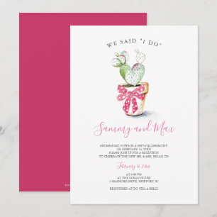 Watercolor Cactus Elopement Ontvangst Uitnodiginge Kaart