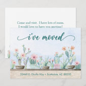 Watercolor Cactus Ik Ben Verhuisd Aankondiging (Voorkant / Achterkant)