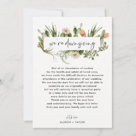 Watercolor Cactus Kleinere Huwelijksupdate Downsiz Kaart