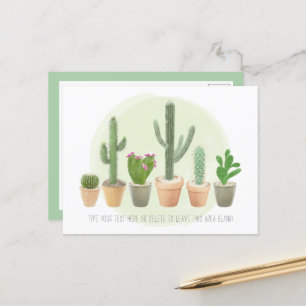 Watercolor Cactus Mooie Potted Plants Notitie Briefkaart