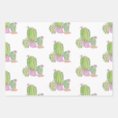 Watercolor Cactus Plant Green Pink Inpakpapier Vel (Voorkant 2)