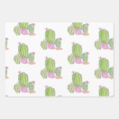 Watercolor Cactus Plant Green Pink Inpakpapier Vel (Voorkant)