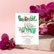 Watercolor Cactus Stippen 50e Verjaardag