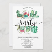 Watercolor Cactus Stippen Bruiloft Kaart (Voorkant)