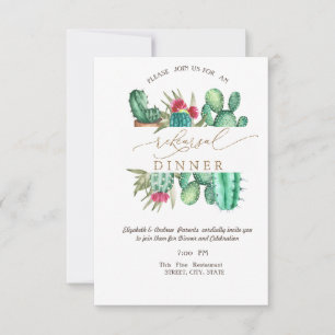 Watercolor Cactus Stippen Proefdiner Kaart