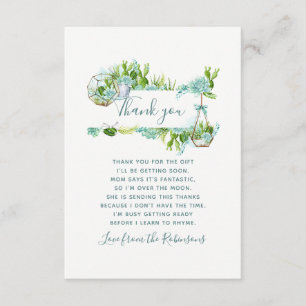 Watercolor Cactus Succulenten Baby Shower Bedankt