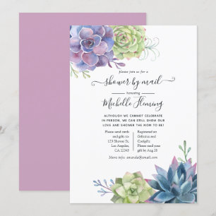 Watercolor Cactus Succulenten Baby Shower per Post Kaart