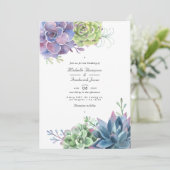 Watercolor Cactus Succulenten QR Code Bruiloft Kaart (Staand voorkant)