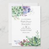 Watercolor Cactus Succulenten QR Code RSVP Huwelij Kaart (Voorkant)