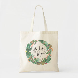 Watercolor Cactus Vetplanten Krans Bruidsmeisje Tote Bag
