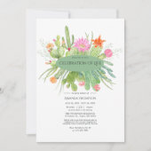Watercolor Cactus Viering van het Leven Foto Kaart (Voorkant)