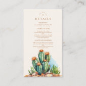 Watercolor Cactus Woestijn Landschap Bruiloft Informatiekaartje (Voorkant)