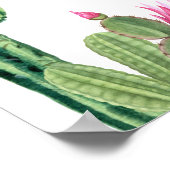 Watercolor Cactus Woestijn Zuidwesten Poster (Hoek)