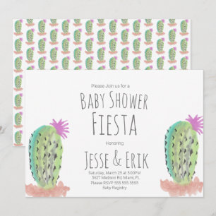 Watercolor Cactusplanten Handgeschilderde Baby Sho Kaart