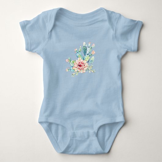 Watercolor Cactussen Bloeien Romper (Voorkant)