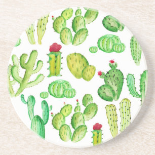 Watercolor Cactussen Zandsteen Onderzetter