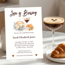 Watercolor Cafe Espresso Martini Bruidsfeest
