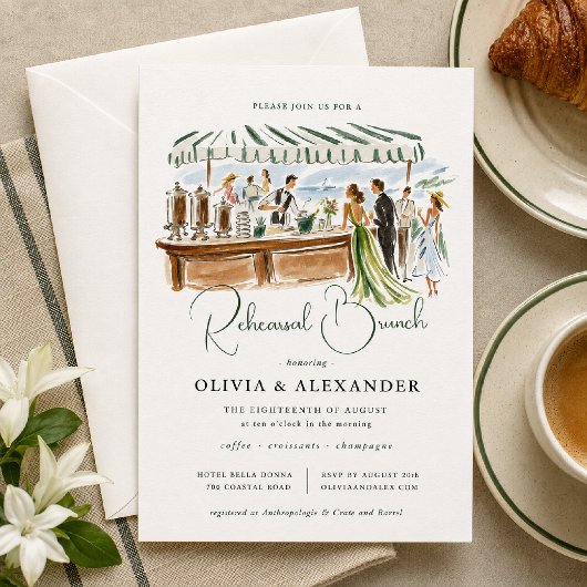 Watercolor Café Oefenbrunch Uitnodiging