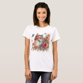 Watercolor Calkoek Kat Dames T-shirt (Voorkant volledig)