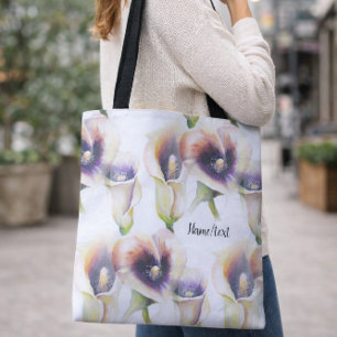 Watercolor Calla Lily Bloemig Elegant Patroon Tote Bag
