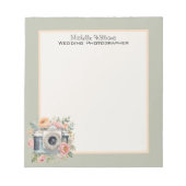 Watercolor Camera En Bloemen Notitieblok (Voorkant)