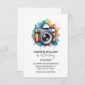 watercolor camerafotograaf VERJAARDAG Kaart (Voorkant / Achterkant)