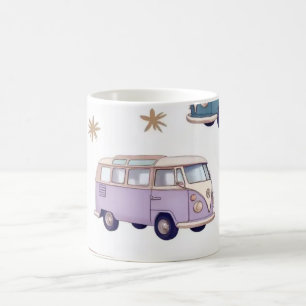 Watercolor camper van design koffiemok