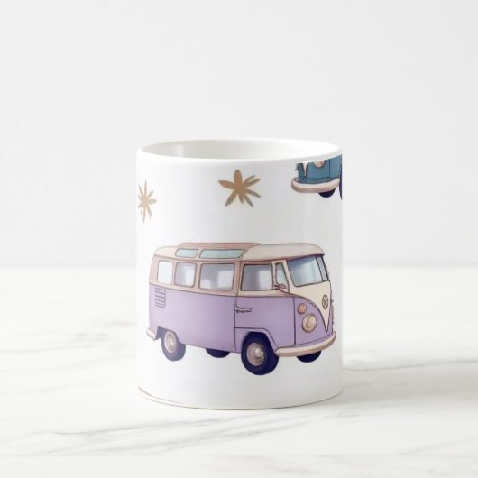 Watercolor camper van design koffiemok (Center)
