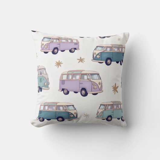 Watercolor camper van design kussen (Voorkant)
