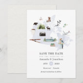 Watercolor Canada Bestemming Trouwen Save The Date (Voorkant / Achterkant)