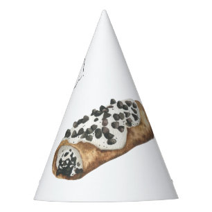 Watercolor Cannoli 1e verjaardagsfeestje Feesthoedjes