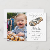 Watercolor Cannoli 1e verjaardagsfeestje Kaart (Voorkant)