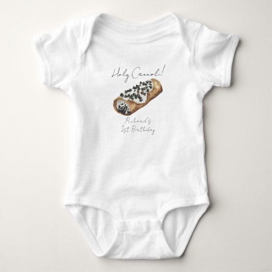 Watercolor Cannoli 1e verjaardagsfeestje Romper (Voorkant)