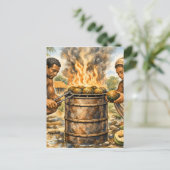 Watercolor Caribbean Breadfruit Scene Briefkaart (Staand voorkant)