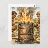 Watercolor Caribbean Breadfruit Scene Briefkaart (Voorkant / Achterkant)