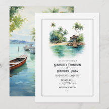 Watercolor Caribische Bestemming Huwelijk