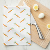 Watercolor Carrot Vegetable Pattern Theedoek (Quarter Fold)