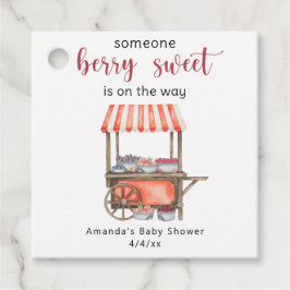 Watercolor Cart Berries Baby shower Bedankjes Labels