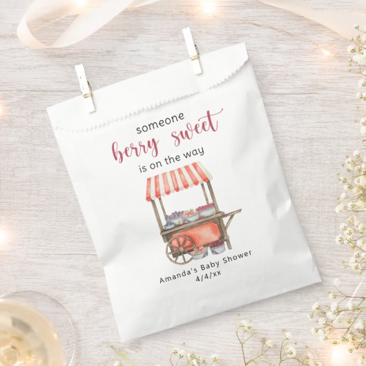Watercolor Cart Berries Baby shower Bedankzakje (Geknipt)