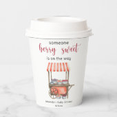 Watercolor Cart Berries Baby shower Papieren Bekers (Achterkant)
