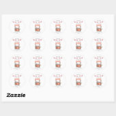 Watercolor Cart Berries Baby shower Ronde Sticker (Vel)