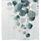 Watercolor Cascading Eucalyptus Branches Douchegordijn (Voorkant)