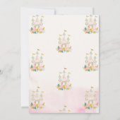 Watercolor Castle Flowers One 1st Birthday  Kaart (Achterkant)