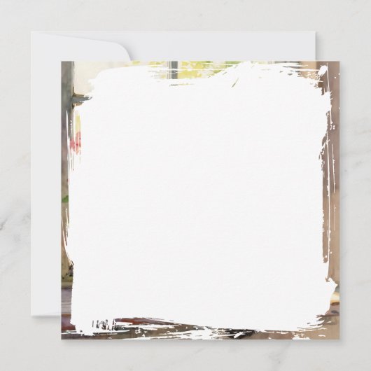 Watercolor Cat and Flower Themed Blank (Achterkant)