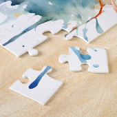 Watercolor Cat Multicolor Splash art Legpuzzel (Zijkant)