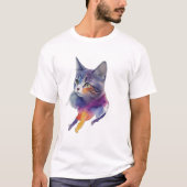 WaterColor Cat T-shirt (Voorkant)