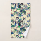 Watercolor Cats in a Garden Bad Handdoek (Handdoek)
